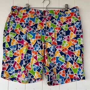 Loudmouth Golf Men’s‎ Turtle Creek Print 9” Golf Shorts Size 38